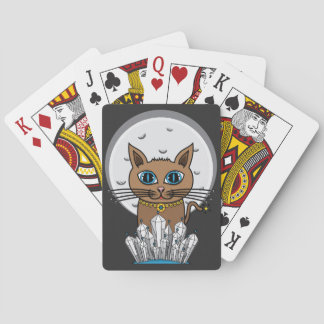 Kosmische Mond-Katze - Blau - Kartensatz Spielkarten