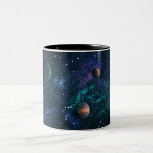 Kosmische Nebel-Kunst, Galaxien-Farben für Weltrau Zweifarbige Tasse