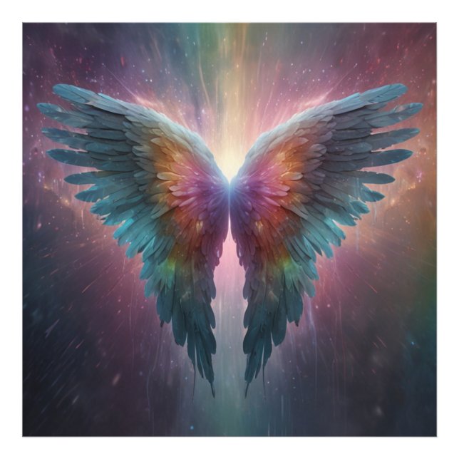 *~*Kosmische Neonblasen Angel Wings AP78 Fotodruck (Vorne)