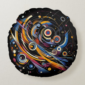 Kosmische Orbit Geometrie - Abstrakte Kreise- und Rundes Kissen