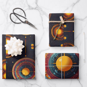 kosmische Orbit Geschenkpapier Set