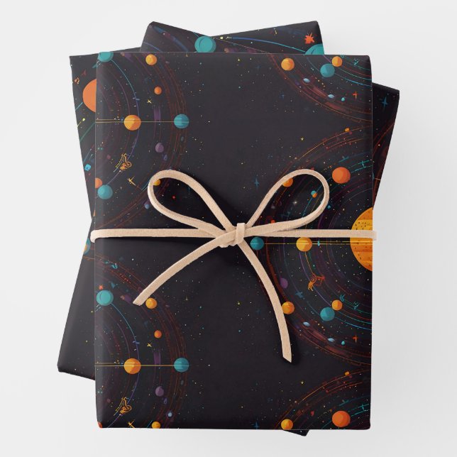 kosmische Orbit Geschenkpapier Set (Beispiel)