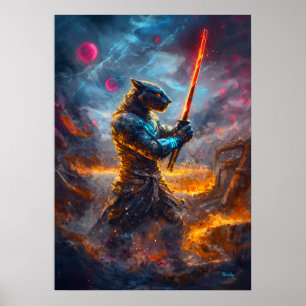 Kosmische Panther Samurai - Himmelsklade Master Poster