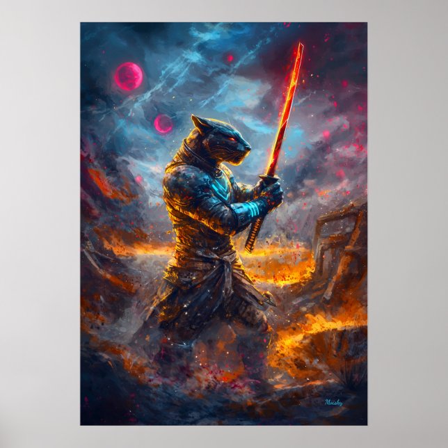 Kosmische Panther Samurai - Himmelsklade Master Poster (Vorne)