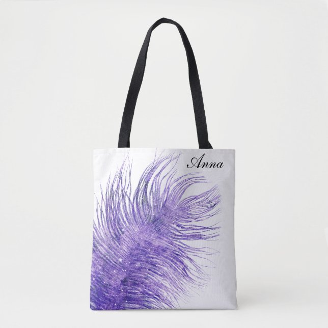 *~* Kosmische Pastell Lavendel Celestial Federn Tasche (Vorderseite)