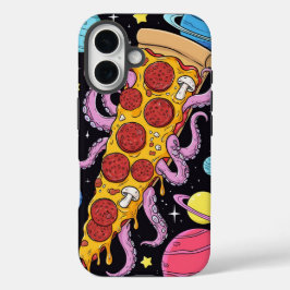Kosmische Pizza Slice: Quirky Space Adventure iPhone 16 Hülle