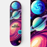 Kosmische Planeten Galaxie Pink & Blau Skateboard<br><div class="desc">Tauchen Sie ein in das kosmische Universum mit unserem Skateboard Planets Pink & Blue,  das himmlische Schönheit mit urbanem coole verbindet. Personalisieren Sie das Deck mit Ihrer Touch und rollen Sie stilvoll durch die Galaxie. Das sind weitere 100% Schnürhammer Designs.</div>