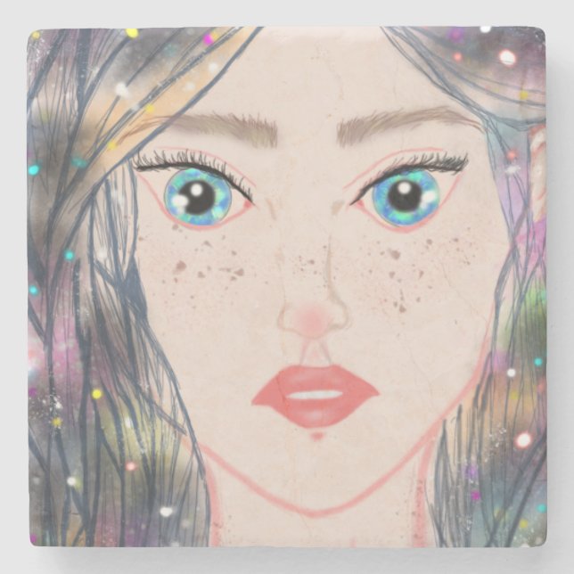 Kosmische Prinzessinnen-Untersetzer Steinuntersetzer (Vorderseite)