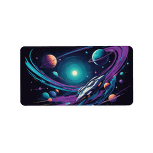 kosmische Reise Adressaufkleber