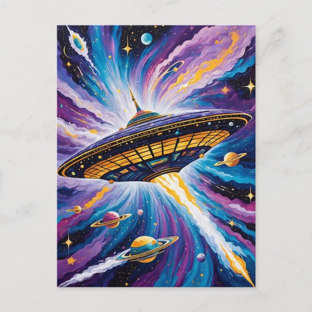 kosmische Reise Postkarte (Vorderseite)