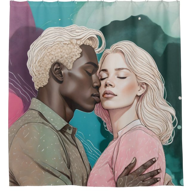 kosmische Romantik Duschvorhang (Vorderseite)