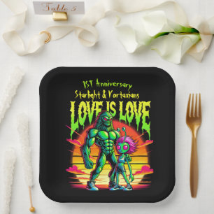 Kosmische Romantik zwischen den Alien Pappteller