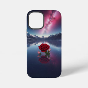 Kosmische Rose: Galaxie Spiegelung auf einem ruhig iPhone 12 Mini Hülle