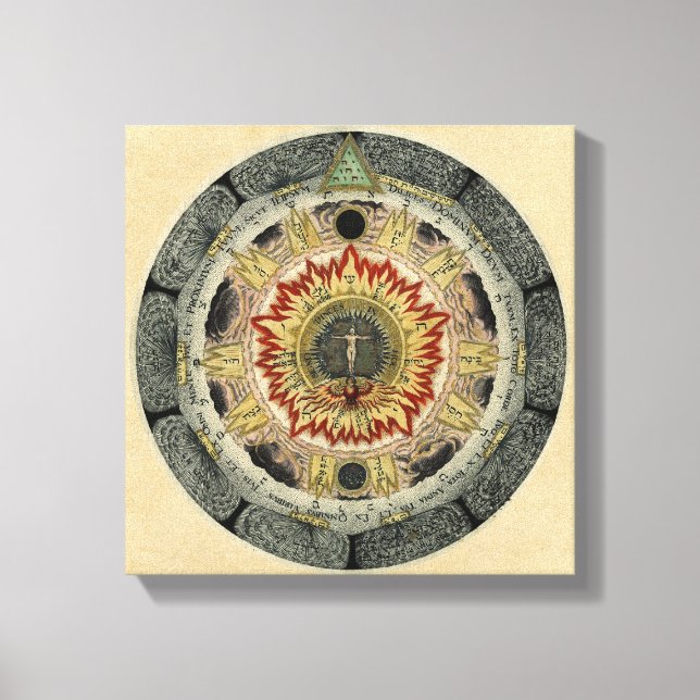 Kosmische Rose Mandala Leinwanddruck (Vorderseite)