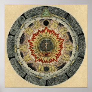 Kosmische Rose Mandala Poster
