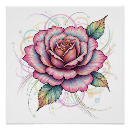 Kosmische Rose Poster