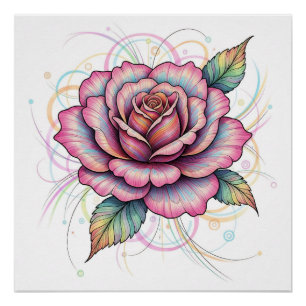 Kosmische Rose Poster