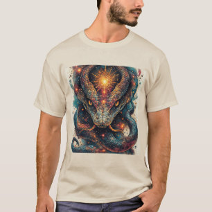 Kosmische Schlange mit leuchtenden Schuppen T-Shirt