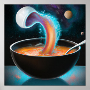 Kosmische Schüssel mit Suppentor digitale Kunsttap Poster