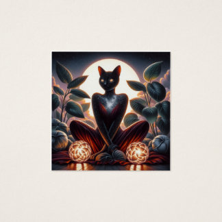Kosmische schwarze Katze mit leuchtenden Augen, su