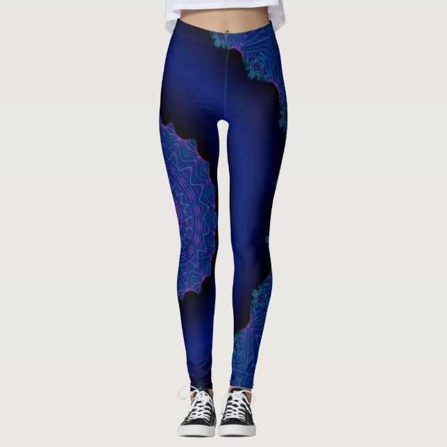 Kosmische schwarzes Loch Blacklight Leggings (Vorderseite)