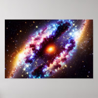 Kosmische Sonne hinter galaktischen Wolken Himmel