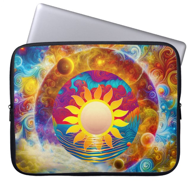 kosmische Sonne Laptopschutzhülle (Vorderseite)
