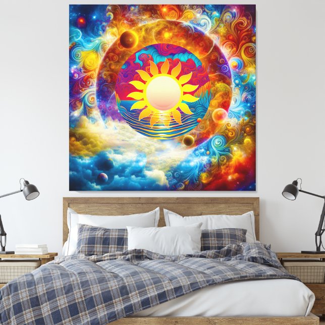 Kosmische Sonne Leinwanddruck (Insitu (Schlafzimmer))