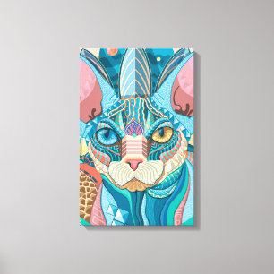 Kosmische Sphynx Katze Leinwanddruck