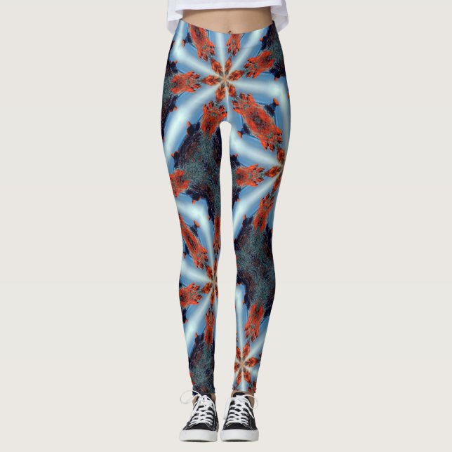 kosmische Sternenrochen braun blau Leggings (Vorderseite)