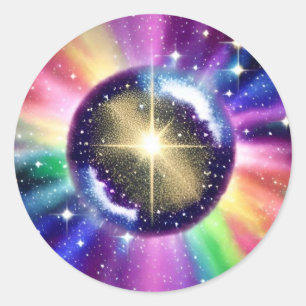 Kosmische Sternexplosion Runder Aufkleber