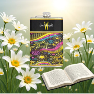 Kosmische Sternmuster und Wirbel Flachmann