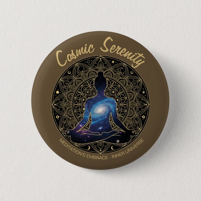 Kosmische Stille-Meditation – Galaxie-Mandala  Button (Vorderseite)