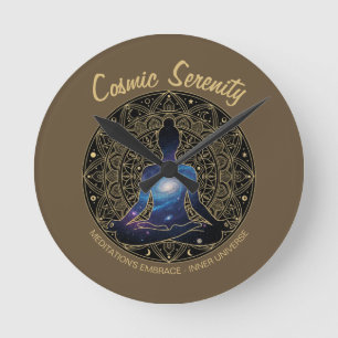 Kosmische Stille Meditation – Mandala Runde Wanduhr