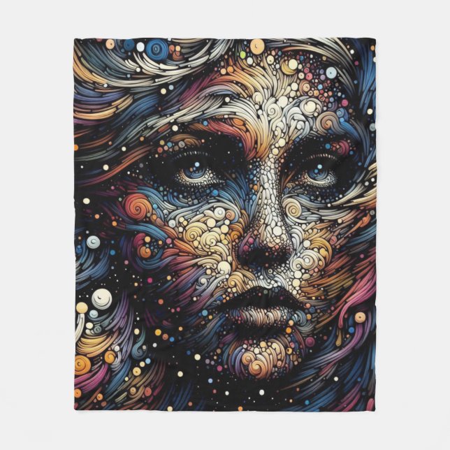 "Kosmische Strudel des Souls" Fleecedecke (Vorderseite)