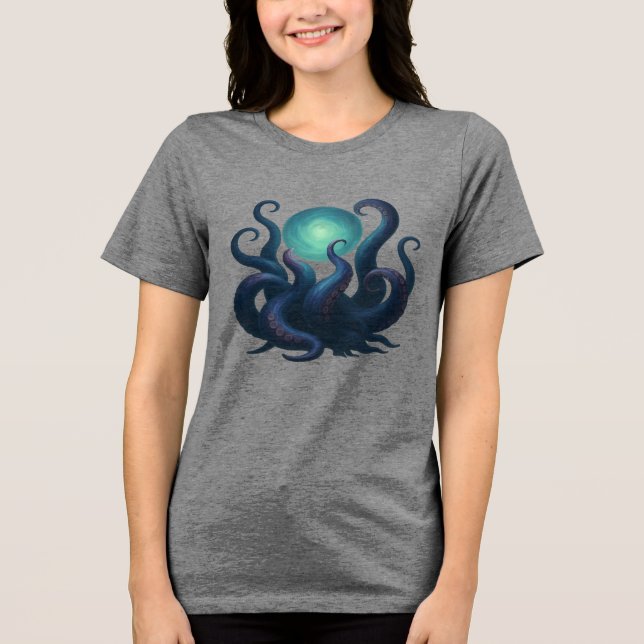 Kosmische Tentakel Tri-Blend Shirt (Vorderseite)