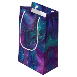 Kosmische Tinte Türkisblaue Lila Galaxie Kleine Geschenktüte