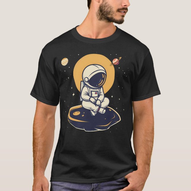 Kosmische Träume Astronautenabenteuer in Weltraumf T-Shirt (Vorderseite)