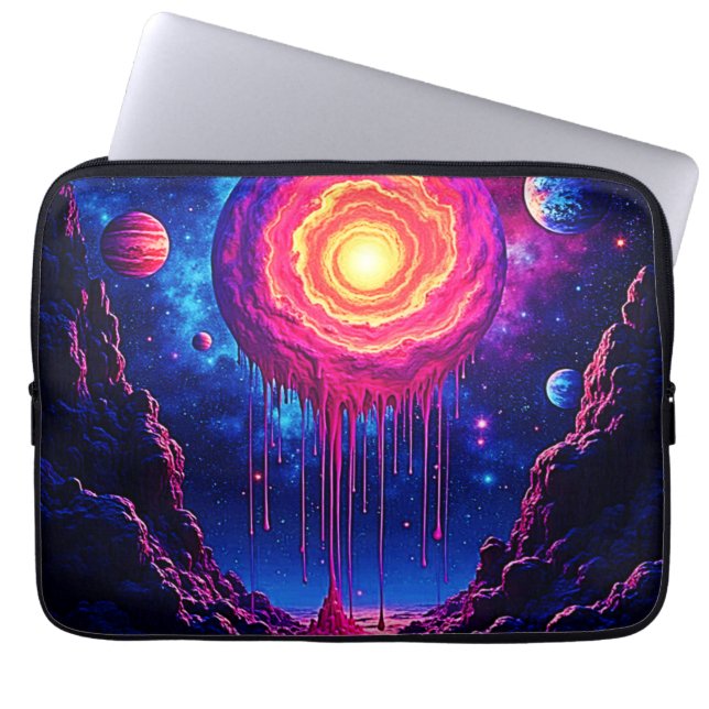 Kosmische tropfende Planet-Kunst Laptopschutzhülle (Vorderseite)