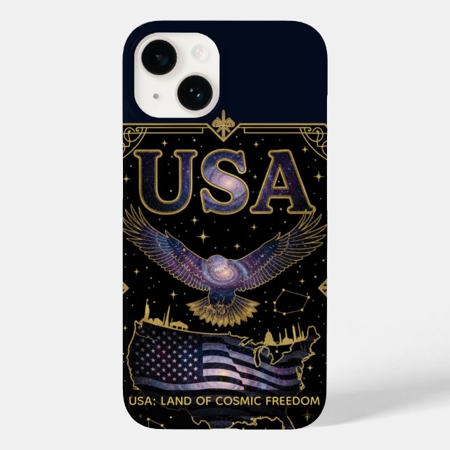 Kosmische USA-Adler-Himmelsatlas-Kunst Case-Mate iPhone 14 Hülle (Rückseite)