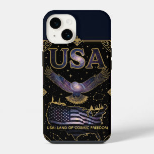 Kosmische USA-Adler-Himmelsatlas-Kunst iPhone 14 Hülle