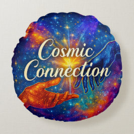 🪐 Kosmische Verbindungs-Dekokissen Rundes Kissen