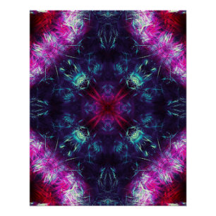 Kosmische Violette Energie-Fraktal-Kunst Poster