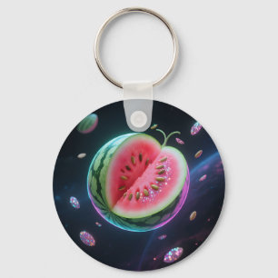 Kosmische Wassermelonen-Scheibe Schlüsselanhänger