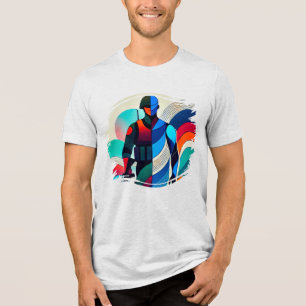 Kosmische Wellen - Soldat Inspiriert Abstraktes T- Tri-Blend Shirt