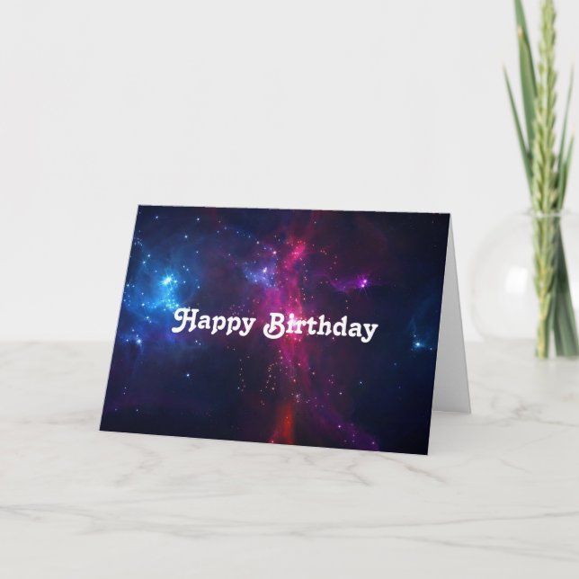 Kosmische Weltraumstars und Nebula glücklich zum G Karte (Vorderseite)