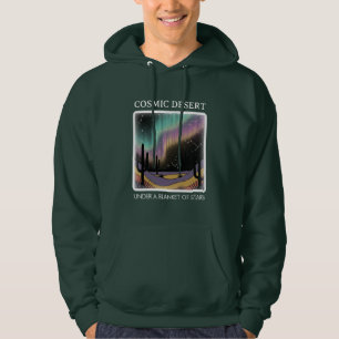 Kosmische Wüsten-Aurora • Retro Western-Nachthimme Hoodie