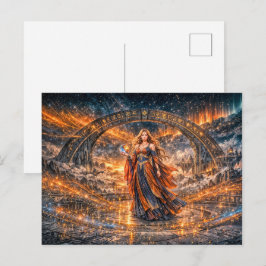 Kosmische Zauberin – Fantasy-Postkarte Postkarte