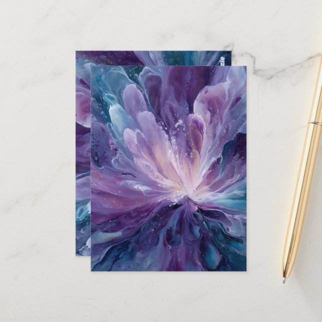 KosmischeBlume Postkarte (Vorderseite/Rückseite Beispiel)
