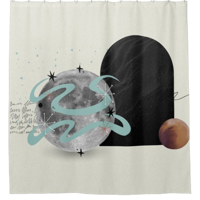 Kosmischer Abstrakter Duschvorhang (Vorderseite)